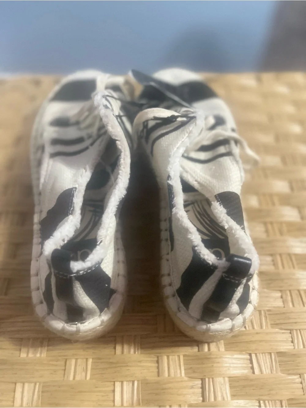 DV by Dolce Vita White and Black Striped Espadrille Sneakers